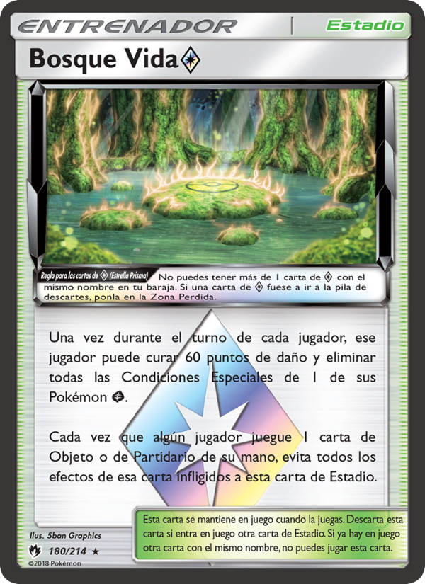 Bosque Vida ◇ 180 — Truenos Perdidos (Spanish Pokémon TCG card)