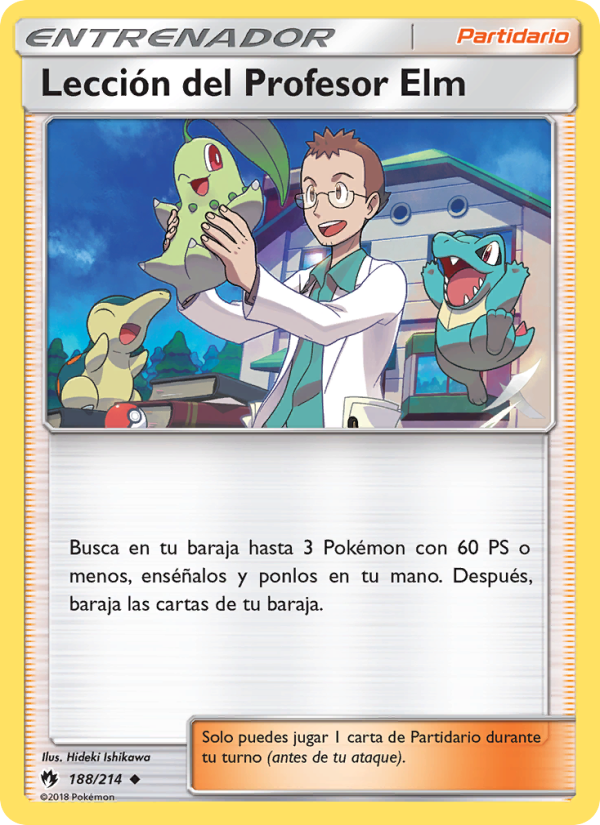 Lección del Profesor Elm 188 — Truenos Perdidos (Spanish Pokémon TCG card)