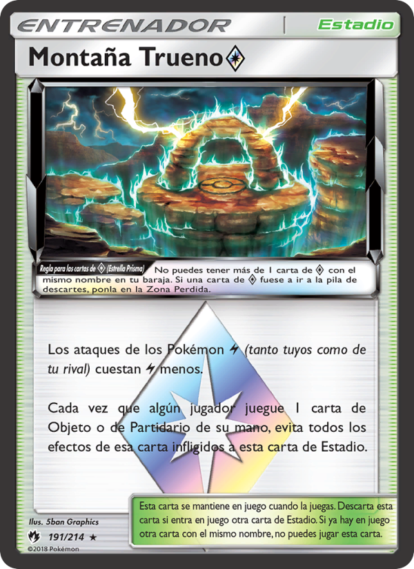 Montaña Trueno ◇ 191 — Truenos Perdidos (Spanish Pokémon TCG card)