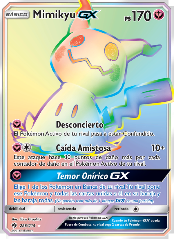Mimikyu GX 226 — Truenos Perdidos (Spanish Pokémon TCG card)