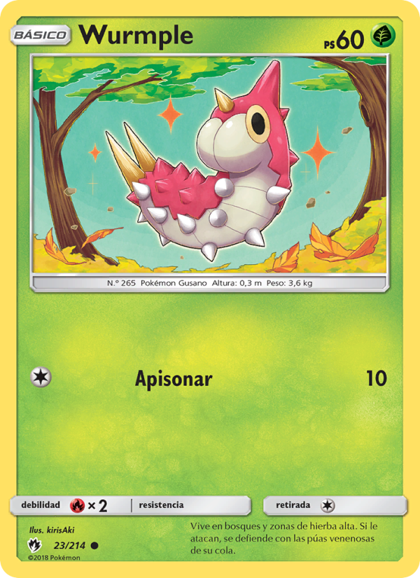Wurmple 23 — Truenos Perdidos (Spanish Pokémon TCG card)