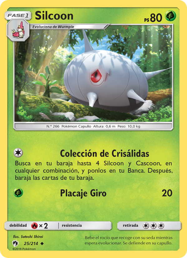 Silcoon 25 — Truenos Perdidos (Spanish Pokémon TCG card)