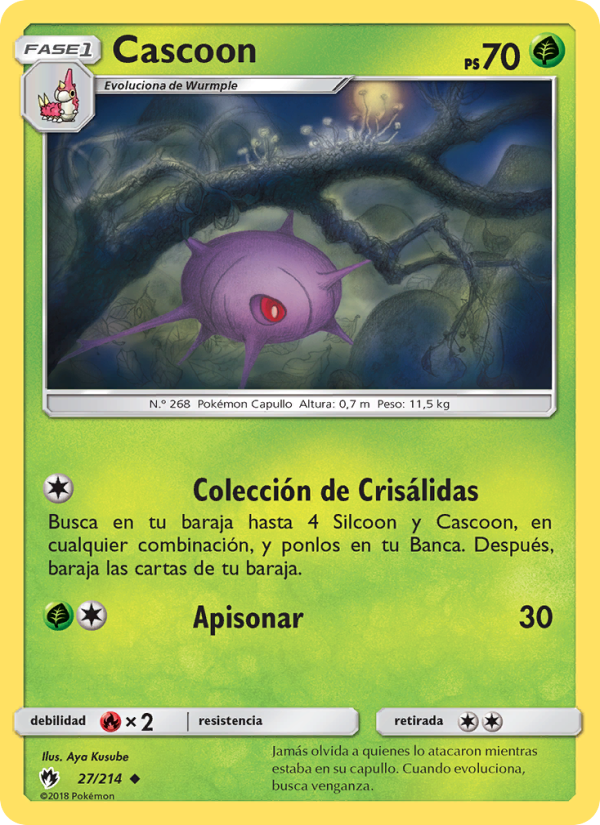 Cascoon 27 — Truenos Perdidos (Spanish Pokémon TCG card)