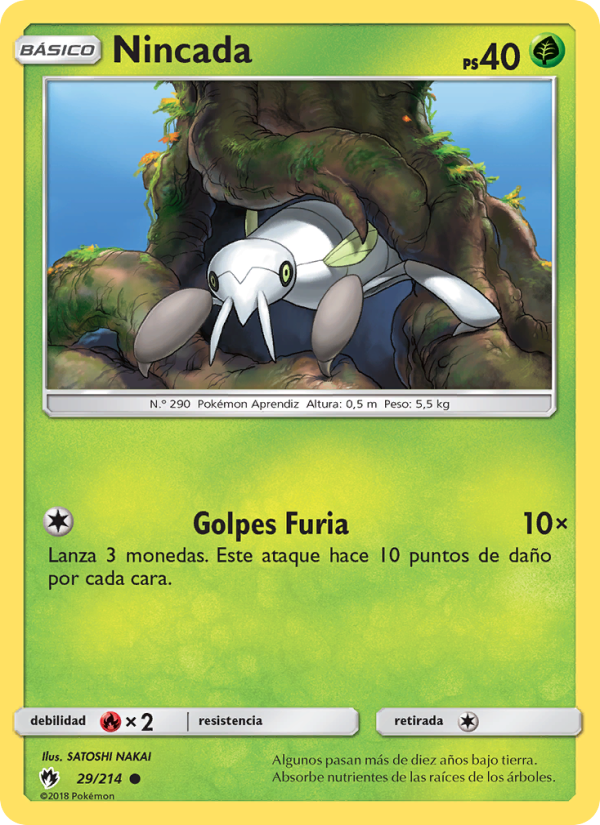 Nincada 29 — Truenos Perdidos (Spanish Pokémon TCG card)