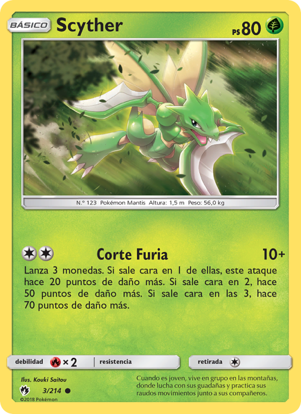 Scyther 3 — Truenos Perdidos (Spanish Pokémon TCG card)