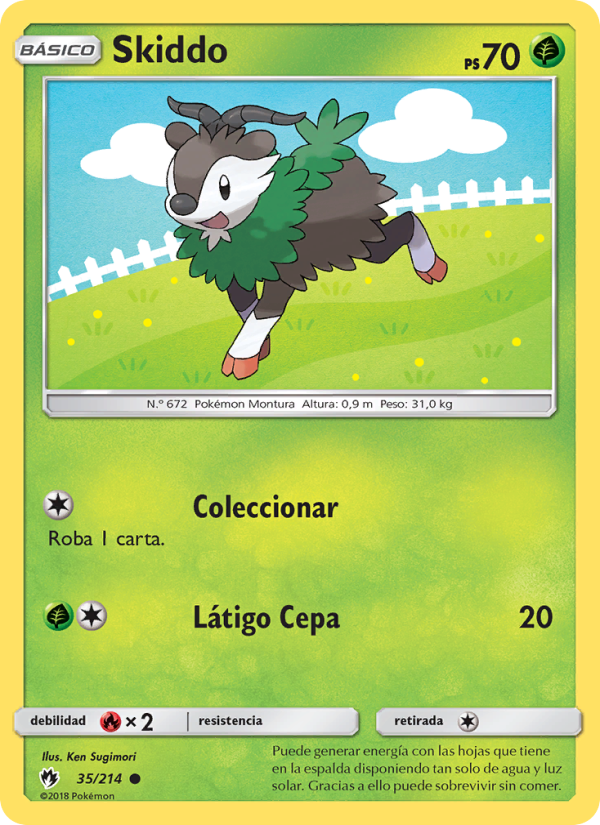 Skiddo 35 — Truenos Perdidos (Spanish Pokémon TCG card)