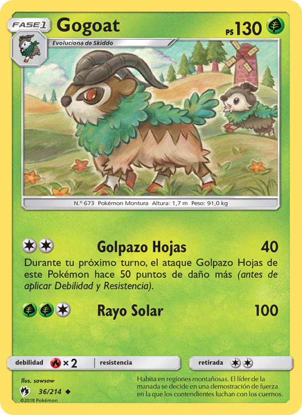 Gogoat 36 — Truenos Perdidos (Spanish Pokémon TCG card)