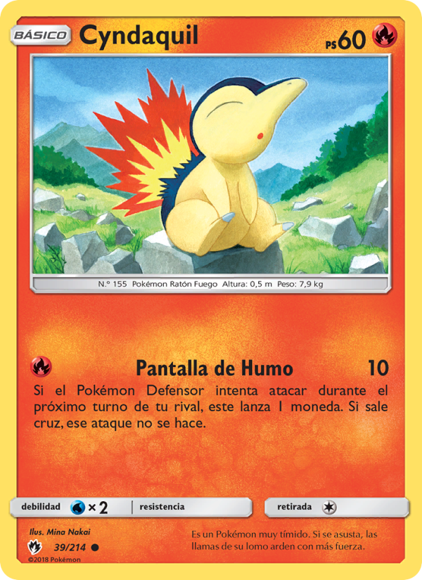 Cyndaquil 39 — Truenos Perdidos (Spanish Pokémon TCG card)