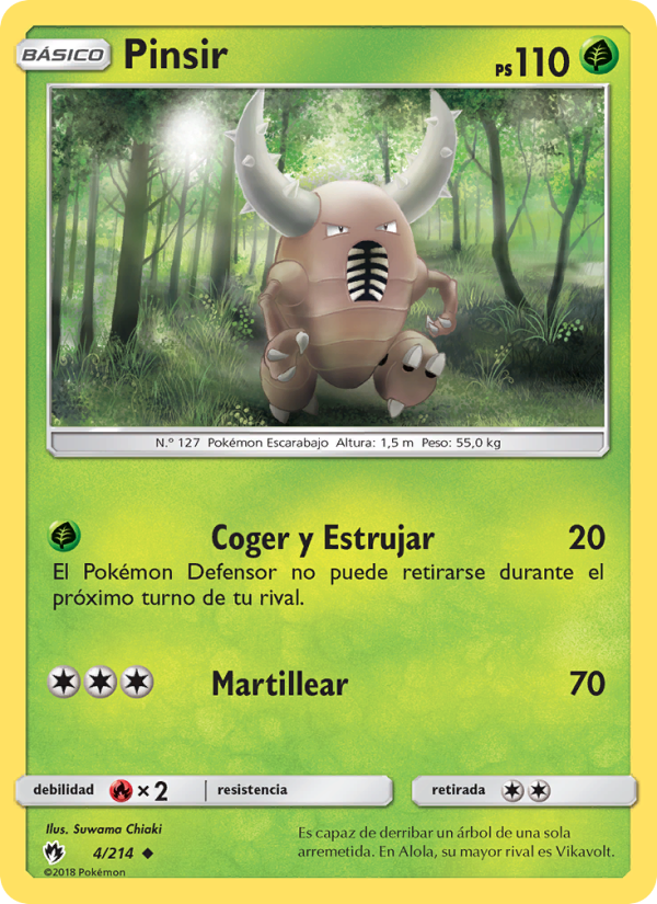 Pinsir 4 — Truenos Perdidos (Spanish Pokémon TCG card)