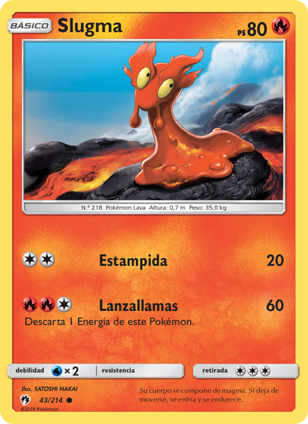 Slugma 43 — Truenos Perdidos (Spanish Pokémon TCG card)