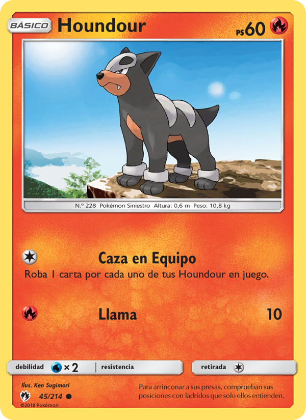 Houndour 45 — Truenos Perdidos (Spanish Pokémon TCG card)