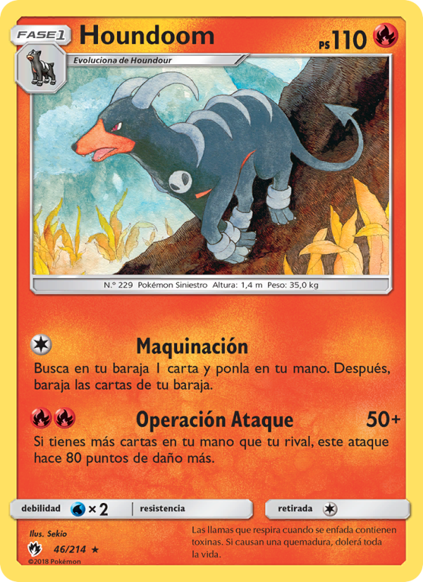 Houndoom 46 — Truenos Perdidos (Spanish Pokémon TCG card)