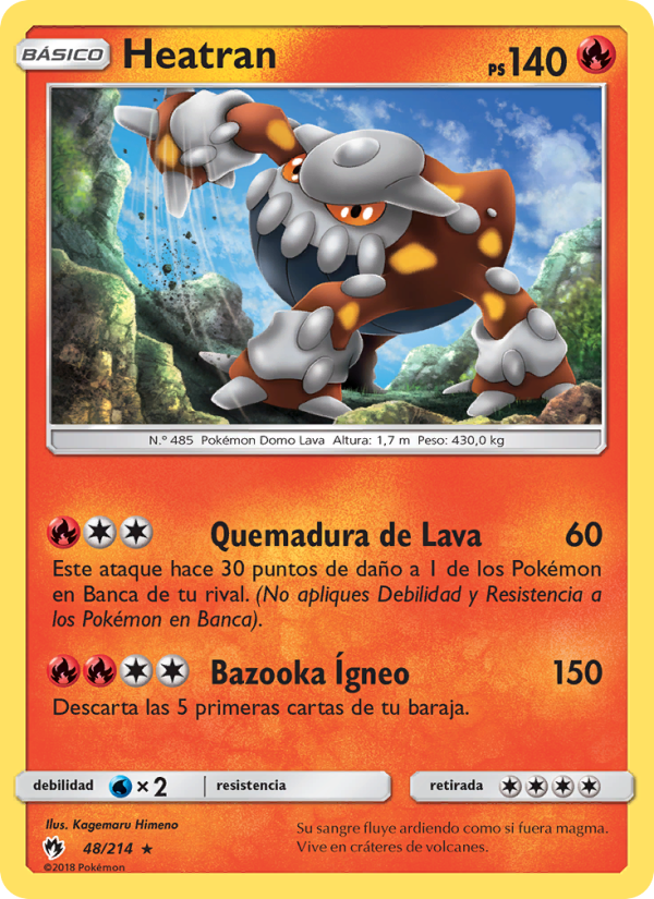 Heatran 48 — Truenos Perdidos (Spanish Pokémon TCG card)