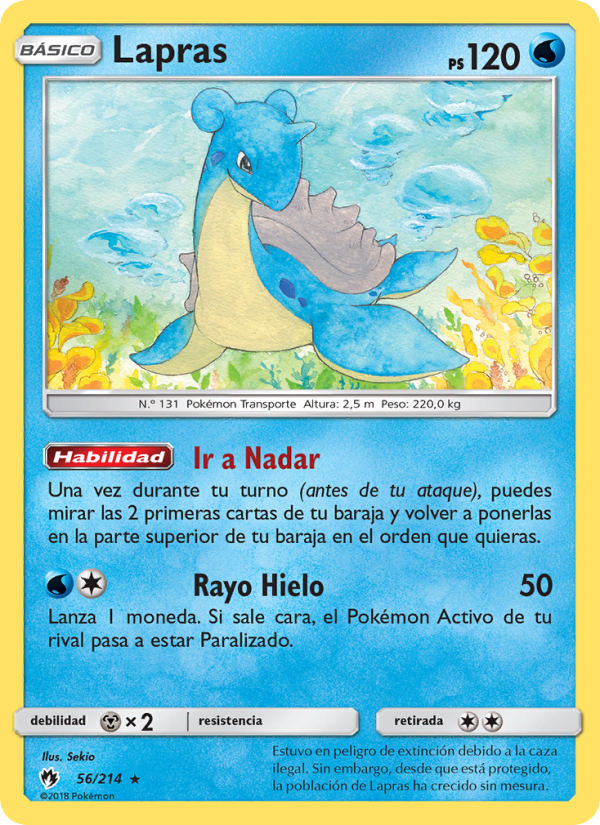 Lapras 56 — Truenos Perdidos (Spanish Pokémon TCG card)