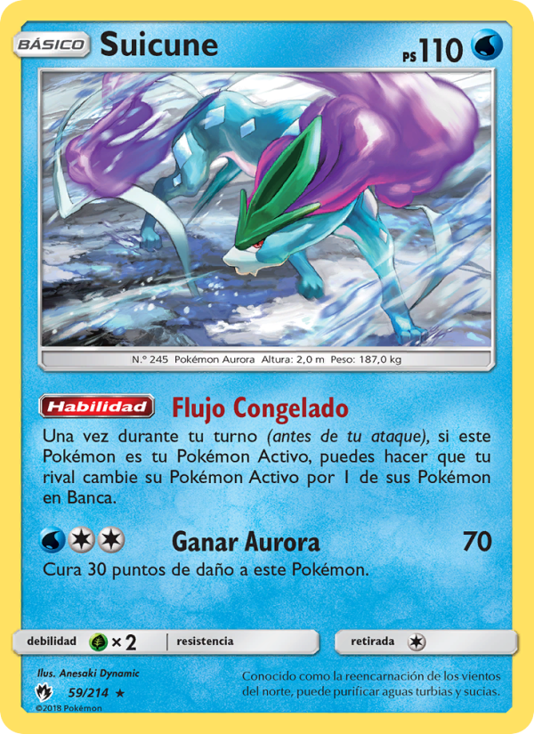 Suicune 59 — Truenos Perdidos (Spanish Pokémon TCG card)