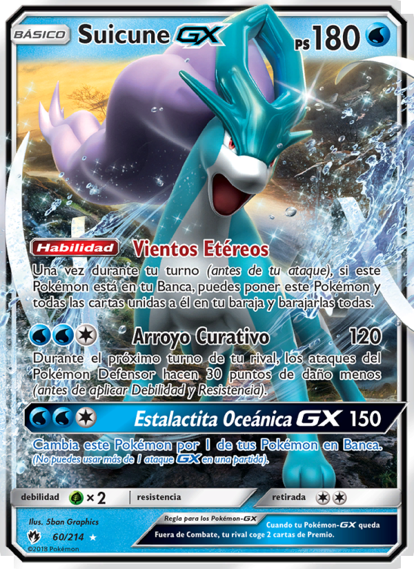 Suicune GX 60 — Truenos Perdidos (Spanish Pokémon TCG card)