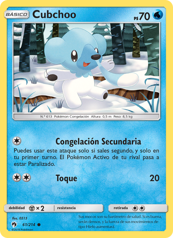 Cubchoo 61 — Truenos Perdidos (Spanish Pokémon TCG card)