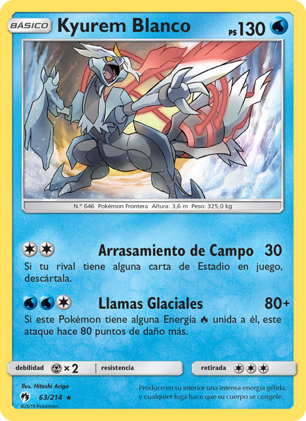 Kyurem Blanco 63 — Truenos Perdidos (Spanish Pokémon TCG card)