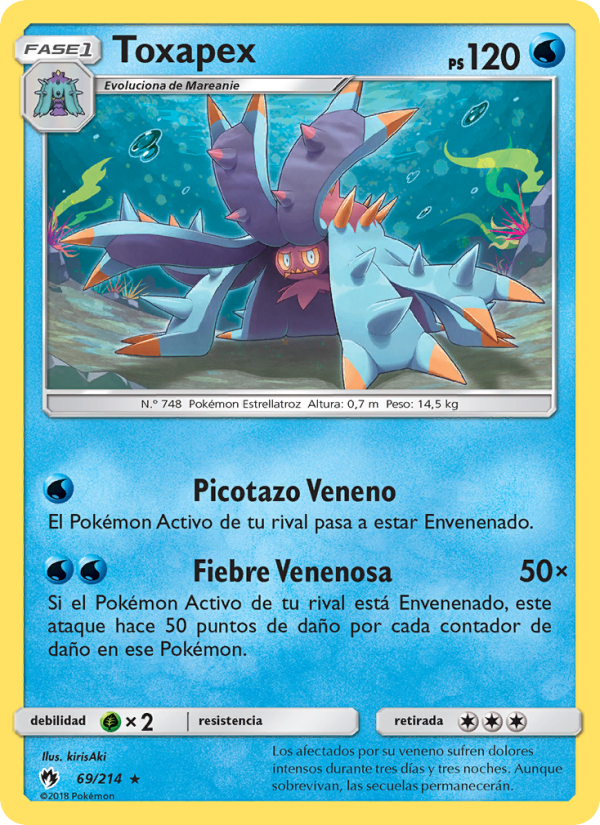 Toxapex 69 — Truenos Perdidos (Spanish Pokémon TCG card)