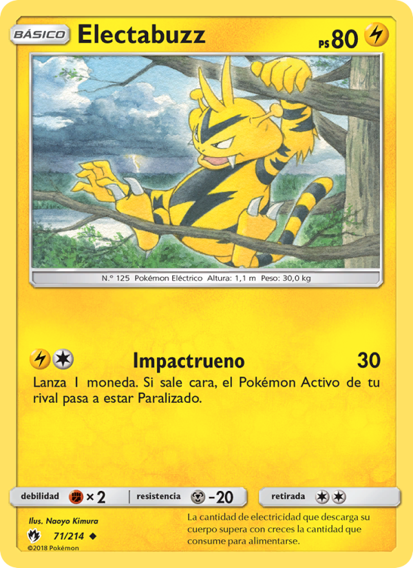 Electabuzz 71 — Truenos Perdidos (Spanish Pokémon TCG card)