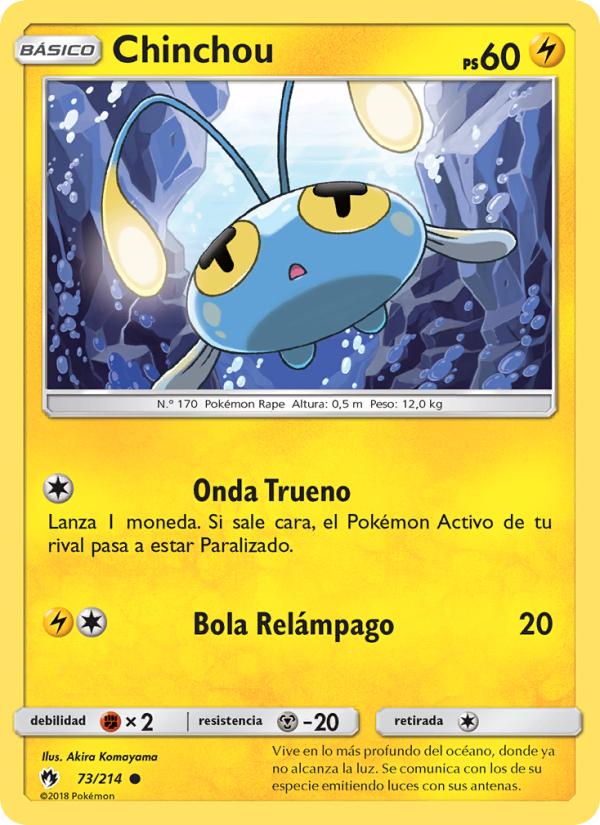 Chinchou 73 — Truenos Perdidos (Spanish Pokémon TCG card)
