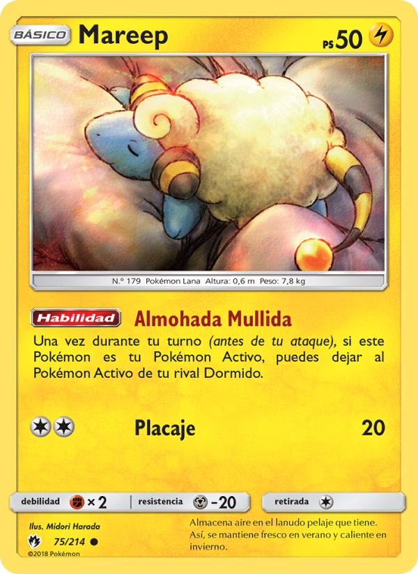 Mareep 75 — Truenos Perdidos (Spanish Pokémon TCG card)