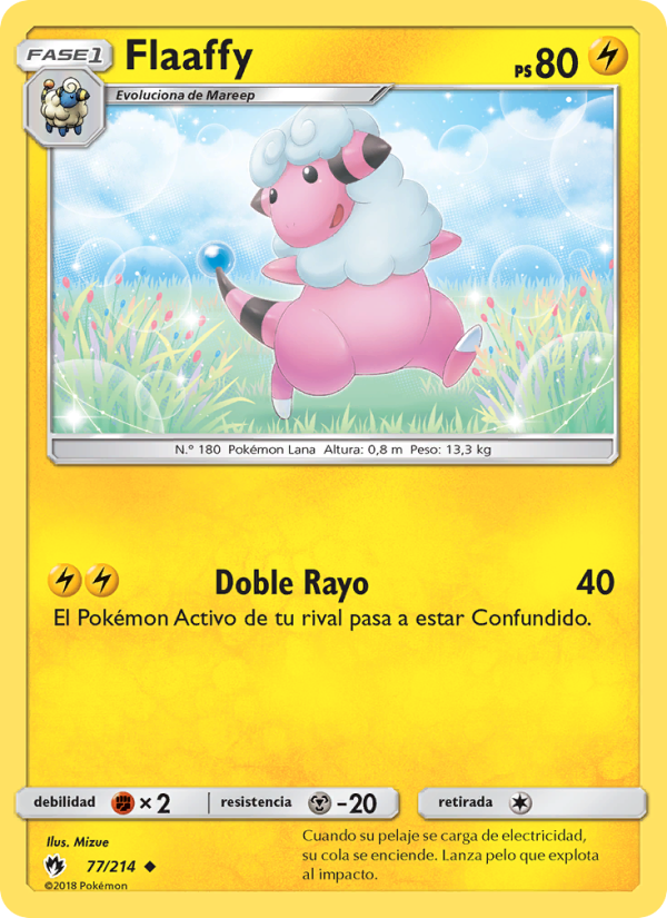 Flaaffy 77 — Truenos Perdidos (Spanish Pokémon TCG card)