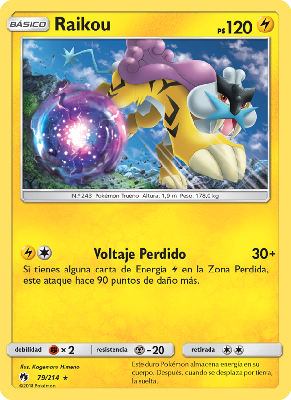 Raikou 79 — Truenos Perdidos (Spanish Pokémon TCG card)
