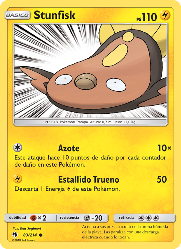 Stunfisk 83 — Truenos Perdidos (Spanish Pokémon TCG card)