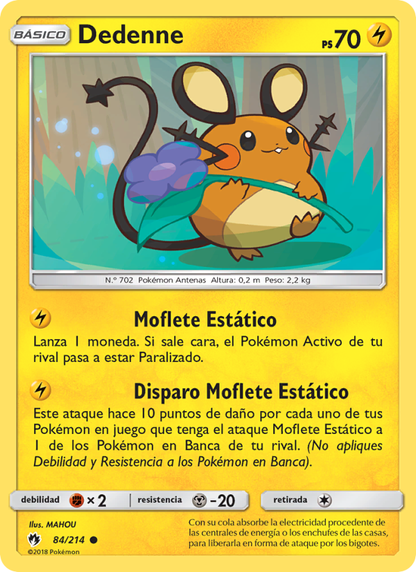 Dedenne 84 — Truenos Perdidos (Spanish Pokémon TCG card)