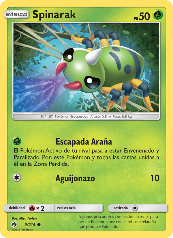 Spinarak 9 — Truenos Perdidos (Spanish Pokémon TCG card)