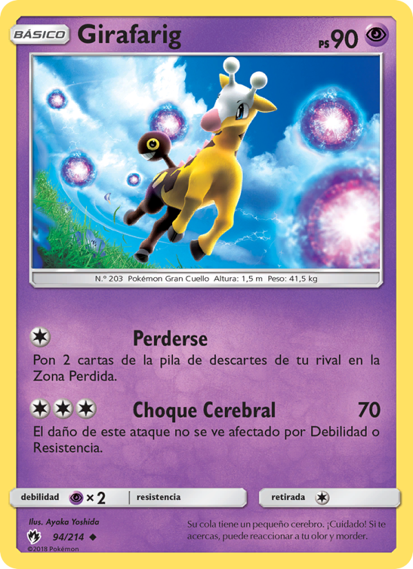 Girafarig 94 — Truenos Perdidos (Spanish Pokémon TCG card)