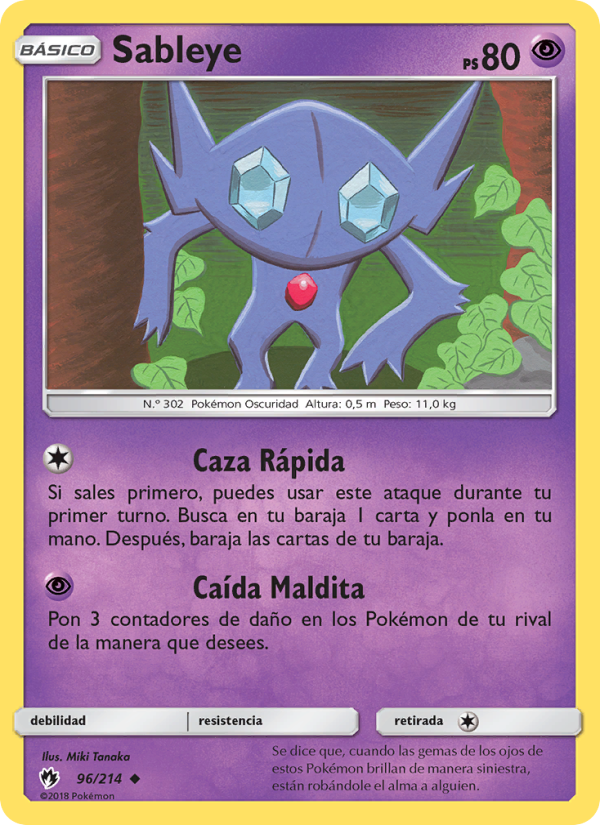 Sableye 96 — Truenos Perdidos (Spanish Pokémon TCG card)