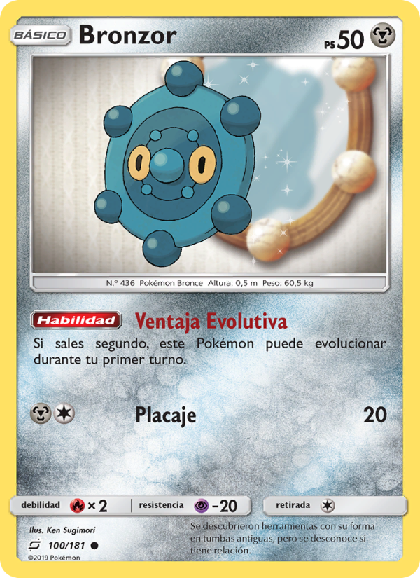 Bronzor 100 — Union de Aliados (Spanish Pokémon TCG card)