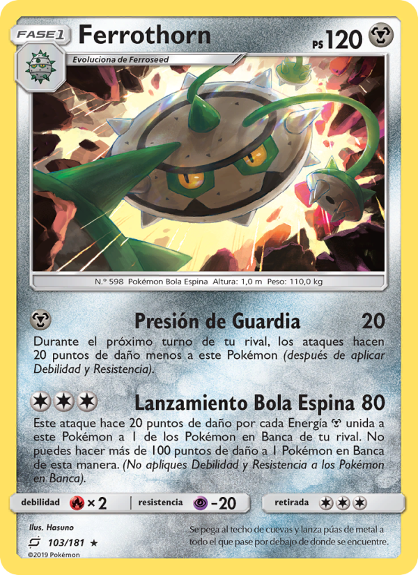 Ferrothorn 103 — Union de Aliados (Spanish Pokémon TCG card)