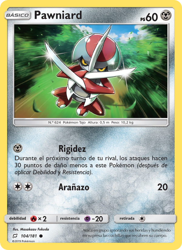 Pawniard 104 — Union de Aliados (Spanish Pokémon TCG card)