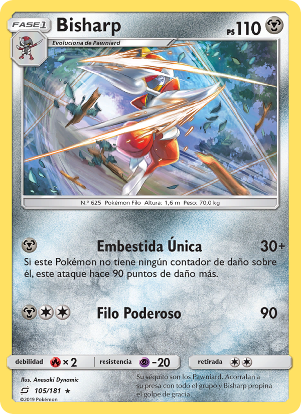 Bisharp 105 — Union de Aliados (Spanish Pokémon TCG card)