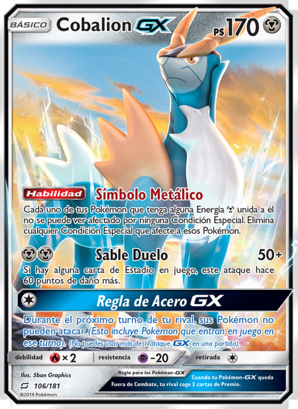 Cobalion GX 106 — Union de Aliados (Spanish Pokémon TCG card)