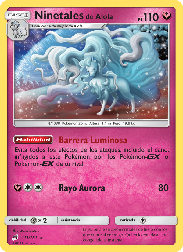 Ninetales de Alola 111 — Union de Aliados (Spanish Pokémon TCG card)