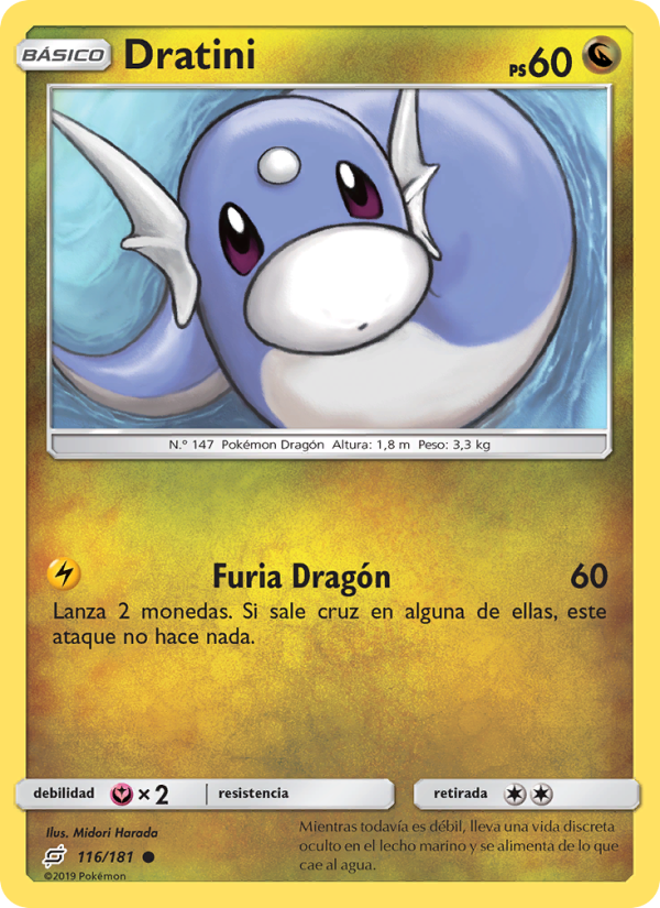 Dratini 116 — Union de Aliados (Spanish Pokémon TCG card)