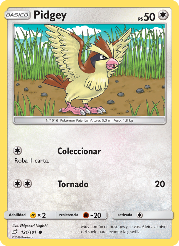 Pidgey 121 — Union de Aliados (Spanish Pokémon TCG card)