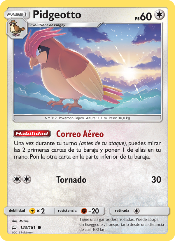 Pidgeotto 123 — Union de Aliados (Spanish Pokémon TCG card)