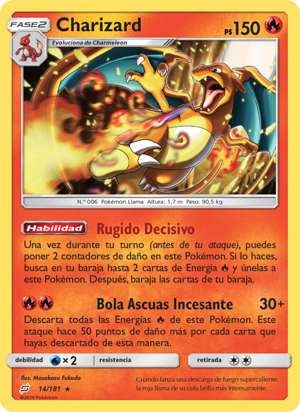 Charizard 14 — Union de Aliados (Spanish Pokémon TCG card)
