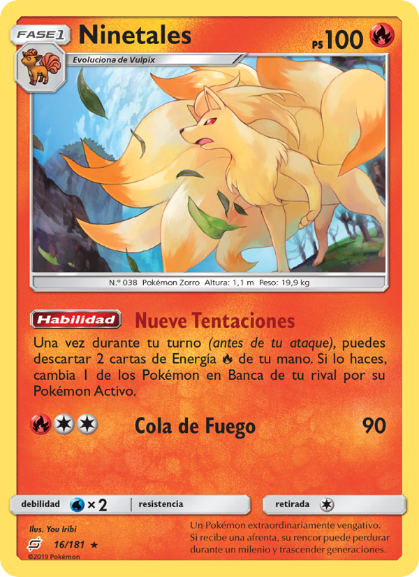 Ninetales 16 — Union de Aliados (Spanish Pokémon TCG card)
