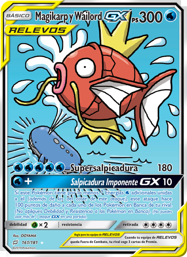 Magikarp y Wailord GX 161 — Union de Aliados (Spanish Pokémon TCG card)