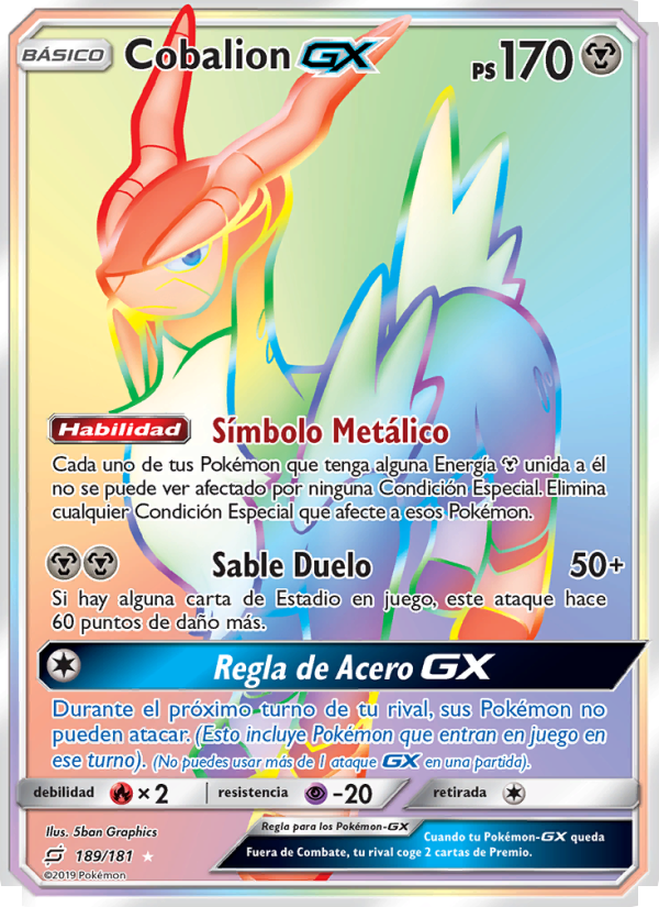 Cobalion GX 189 — Union de Aliados (Spanish Pokémon TCG card)