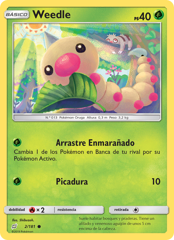 Weedle 2 — Union de Aliados (Spanish Pokémon TCG card)