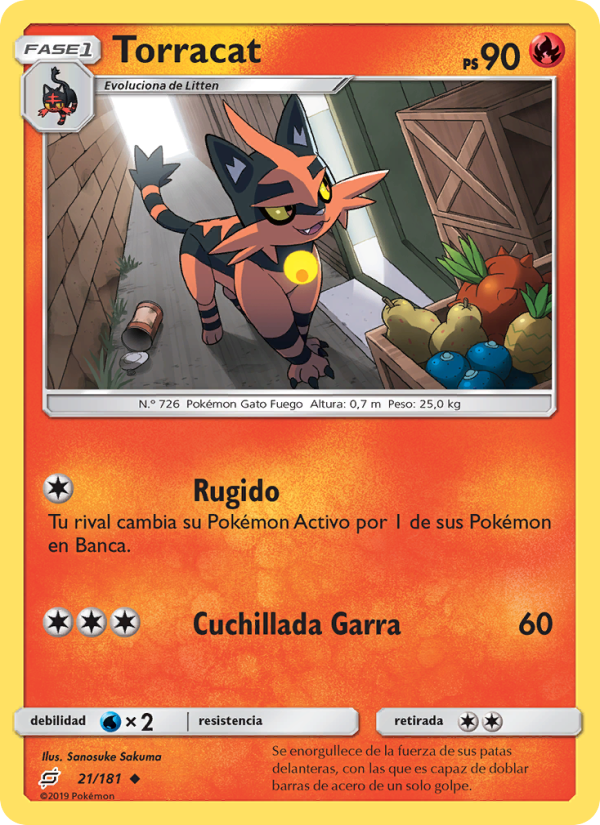 Torracat 21 — Union de Aliados (Spanish Pokémon TCG card)