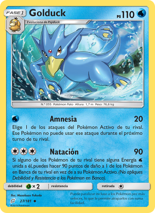 Golduck 27 — Union de Aliados (Spanish Pokémon TCG card)