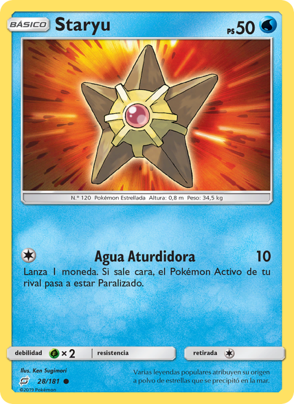 Staryu 28 — Union de Aliados (Spanish Pokémon TCG card)
